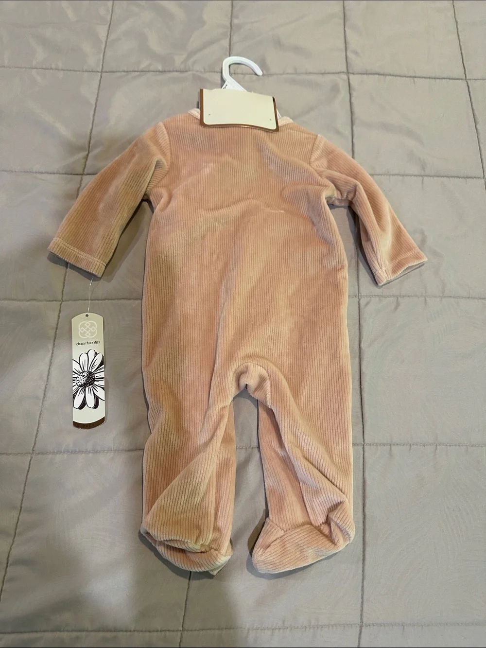 Carhartt Pink Quilted Baby Overalls, Bear Paw Light Pink Knit Hat & Sleeper 3 MO
